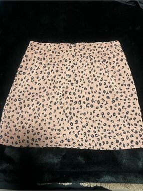 Brown lined Leopard-Print Mini Skirt